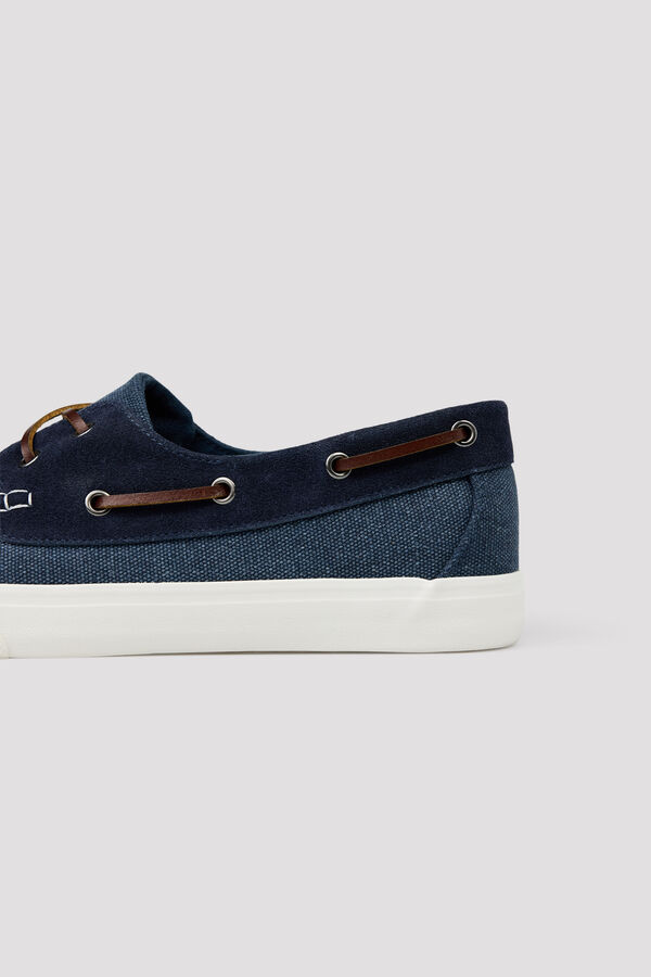 Cortefiel Zapato nautico piel Azul marino