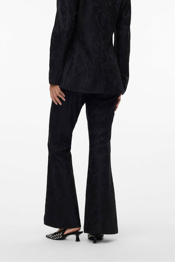 Vero Moda Pantal&oacute;n acampanado efecto encaje Negro