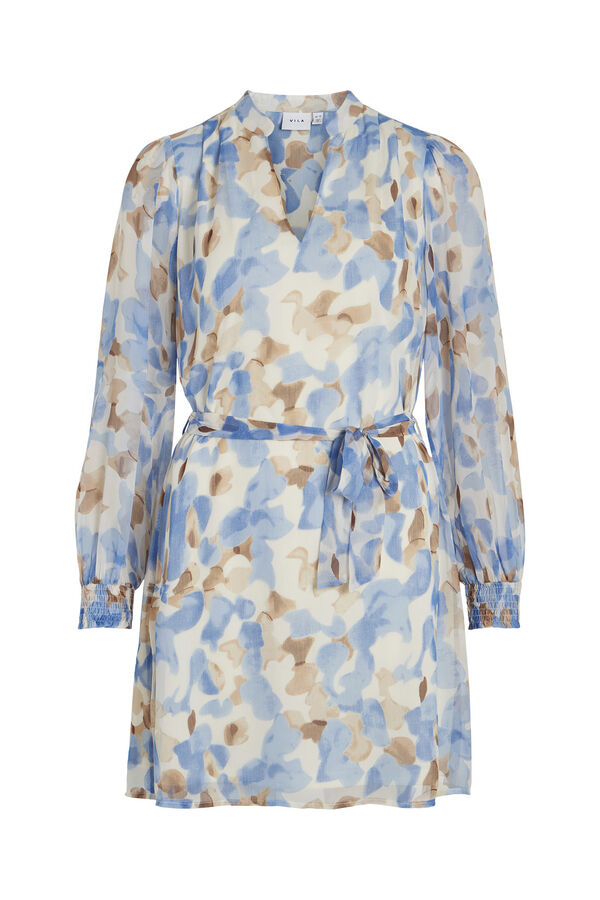 Vila Vestido manga larga semitransparente Azul