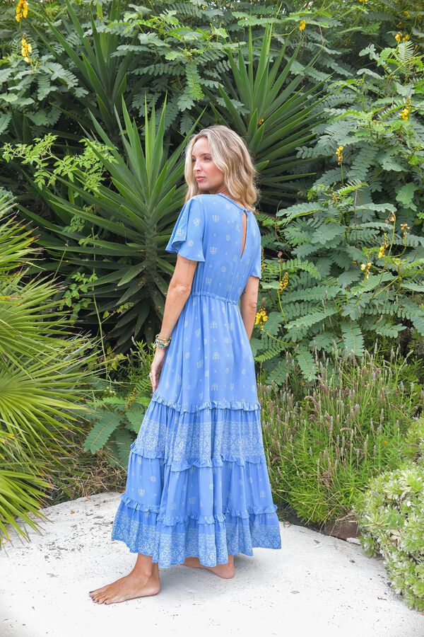Jaase Vestido comprido fluido Azul