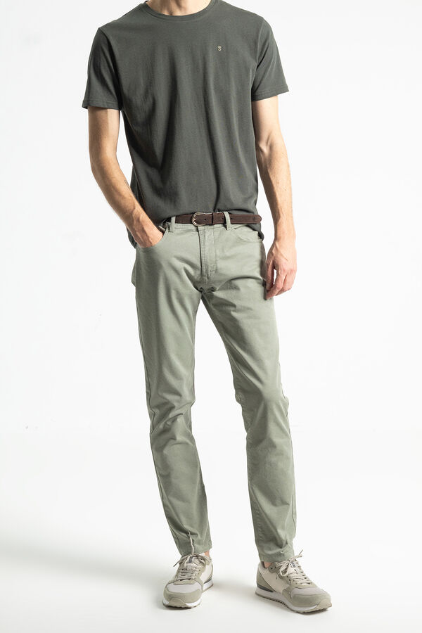 PuroEGO Pantalon chin&ecirc;s  slim Verde