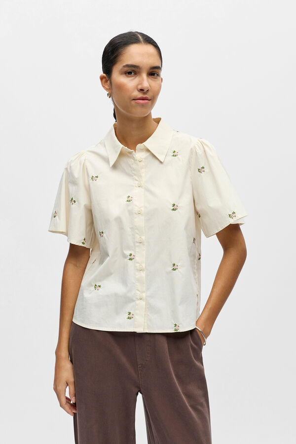 Object Camisa de manga curta bordada Branco