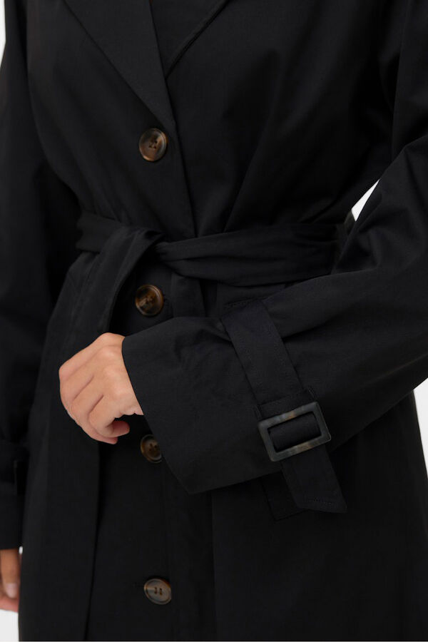 Vero Moda Gabardina longo com cinto  Preto