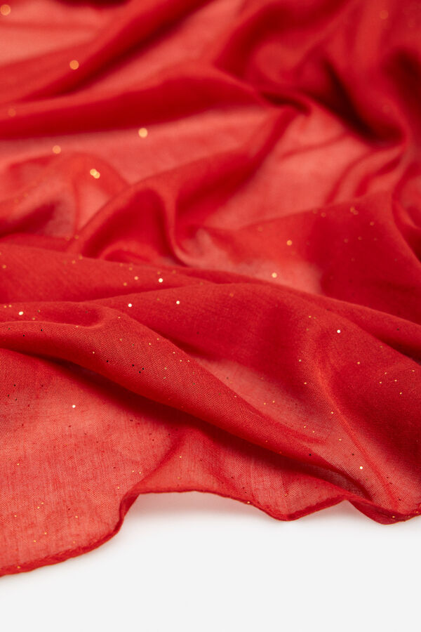 Cortefiel Len&ccedil;o de seda em lurex Vermelho