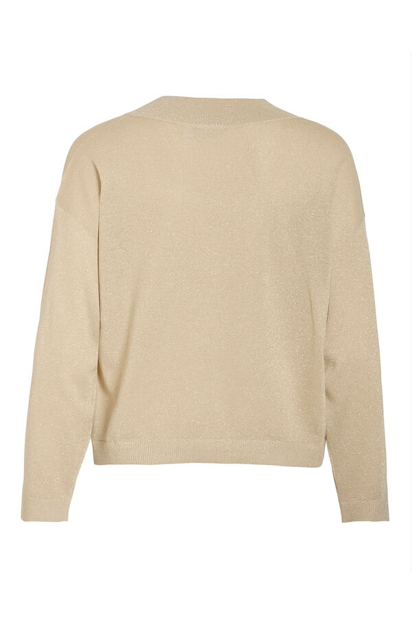 Vila Jersey de punto con glitter Beige