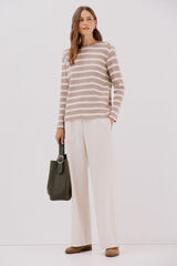 Cortefiel Sweatshirt estruturado riscas Tostado