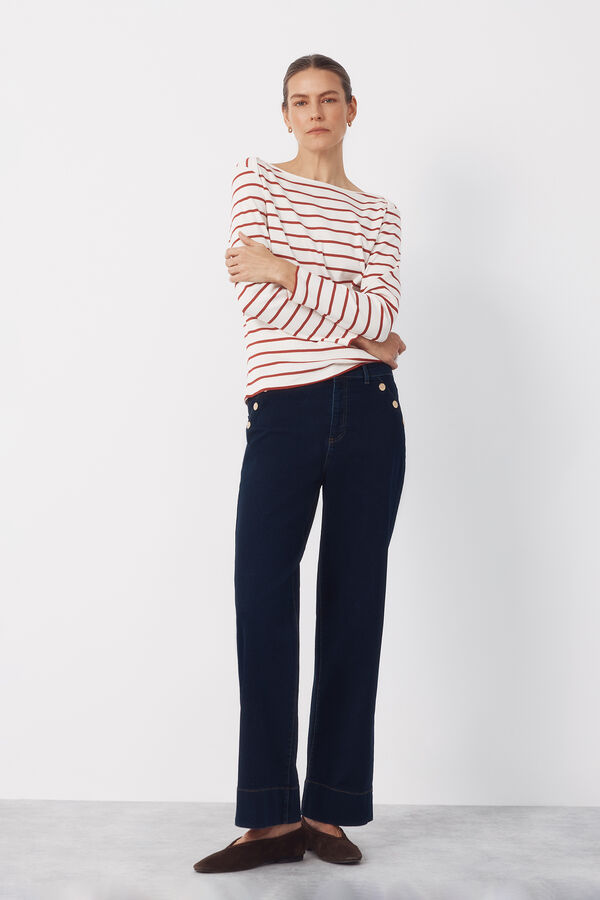 Cortefiel Jeans Palazzo botones Azul
