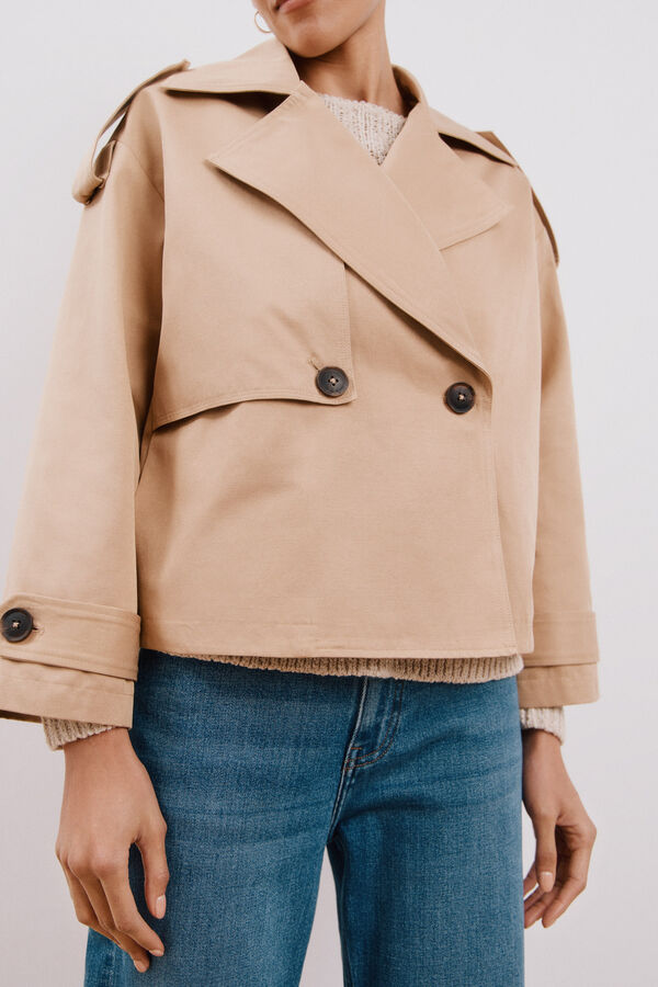 Cortefiel Gabardina corta Beige