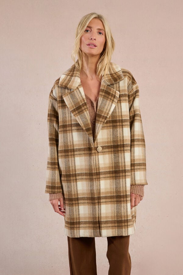 Molly Bracken Abrigo de manga larga con cuello solapa Beige