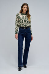 Salsa Jeans Jersey de lana con jacquard Verde