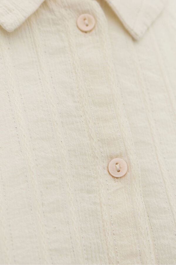 Vero Moda Curve Camisa de algod&oacute;n de manga larga talla grande Beige