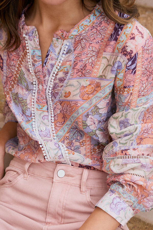 Pol&iacute;n Et Moi Blusa estampado patchwork Tamaris Rosa