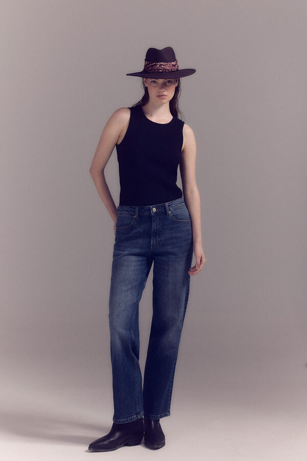 Slowlove Top canal&eacute; tirantes Negro