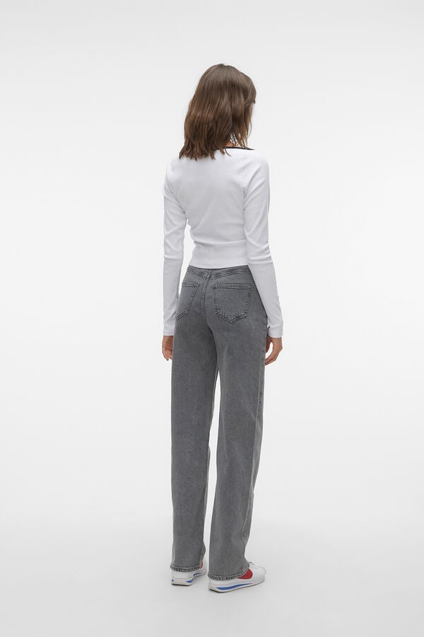 Vero Moda Jeans de tiro alto Gris