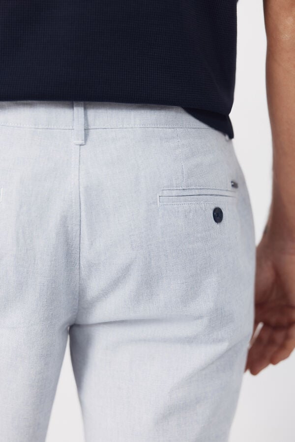Cortefiel Bermuda oxford tecido Azul