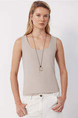 Cortefiel Top b&aacute;sico tirantes Beige