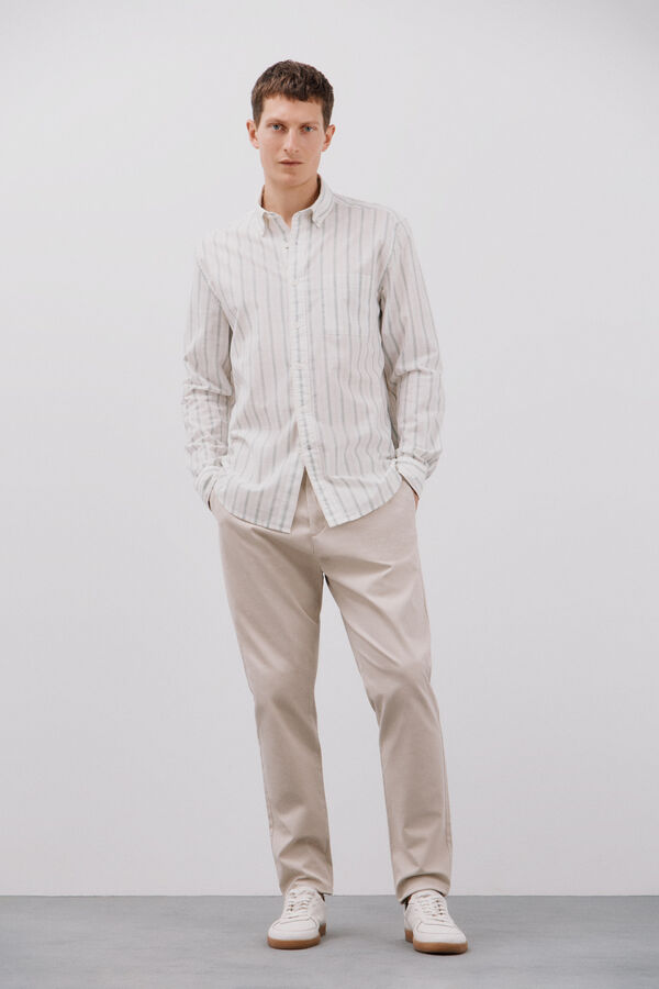 Cortefiel Camisa rayas Verde