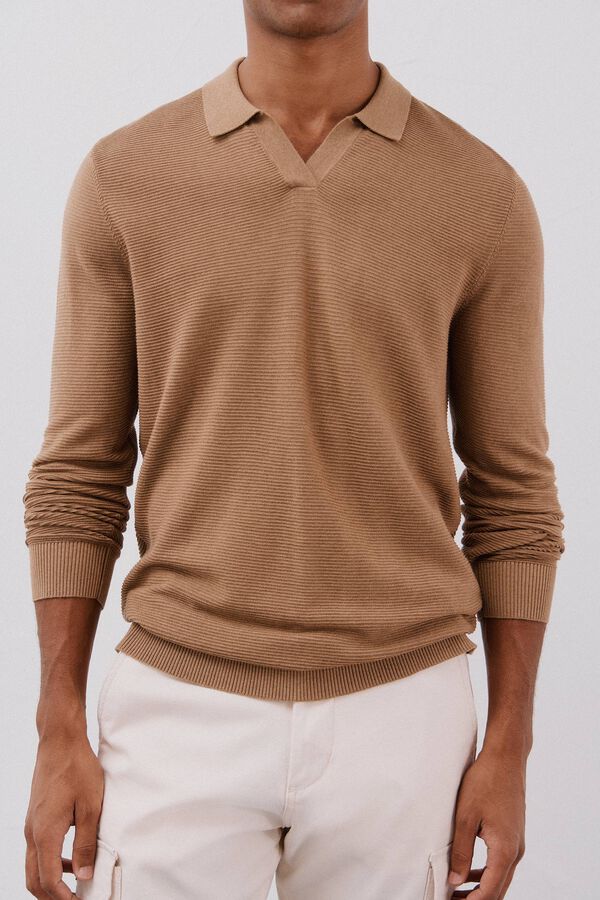 Cortefiel Jersey punto fino Beige
