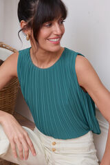 Pol&iacute;n Et Moi Top plisado Mirena Verde