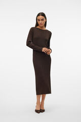 Vero Moda Vestido midi de punto con l&uacute;rex Marr&oacute;n oscuro