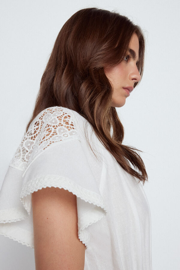 Slowlove Vestido blanco parches Blanco