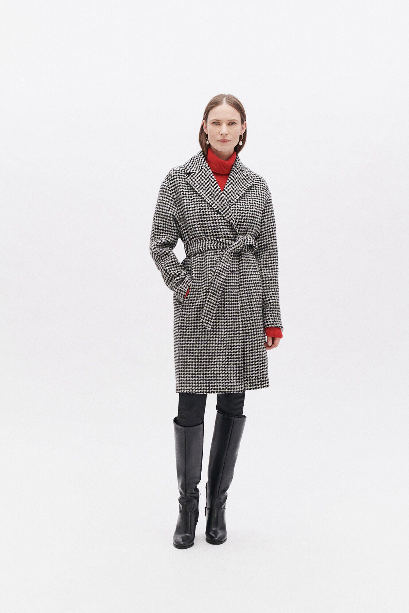 Caroll Abrigo largo estampado