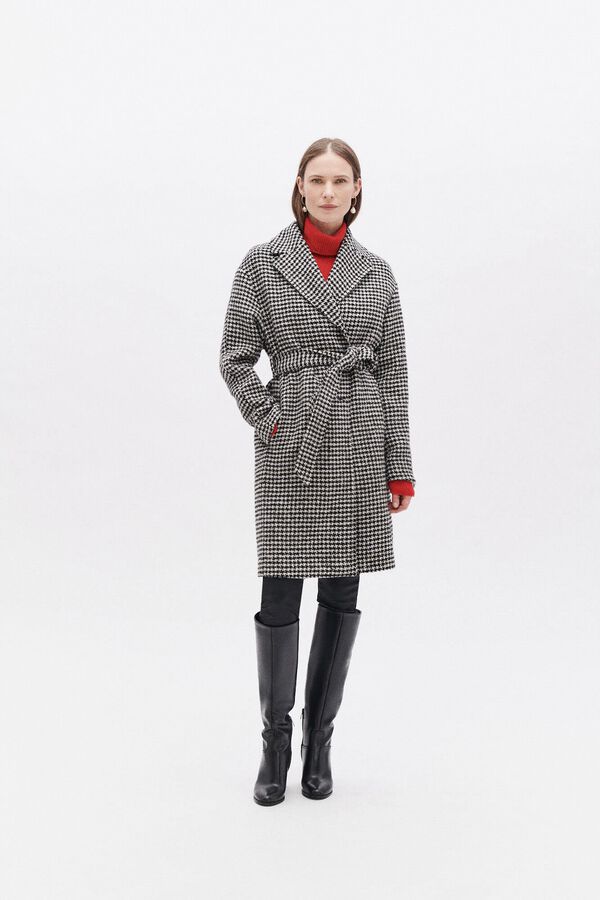 Caroll Abrigo largo estampado Estampado blanco