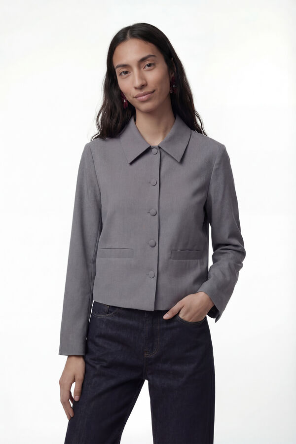 Vero Moda Chaqueta estilo blazer con botones forrados Gris oscuro