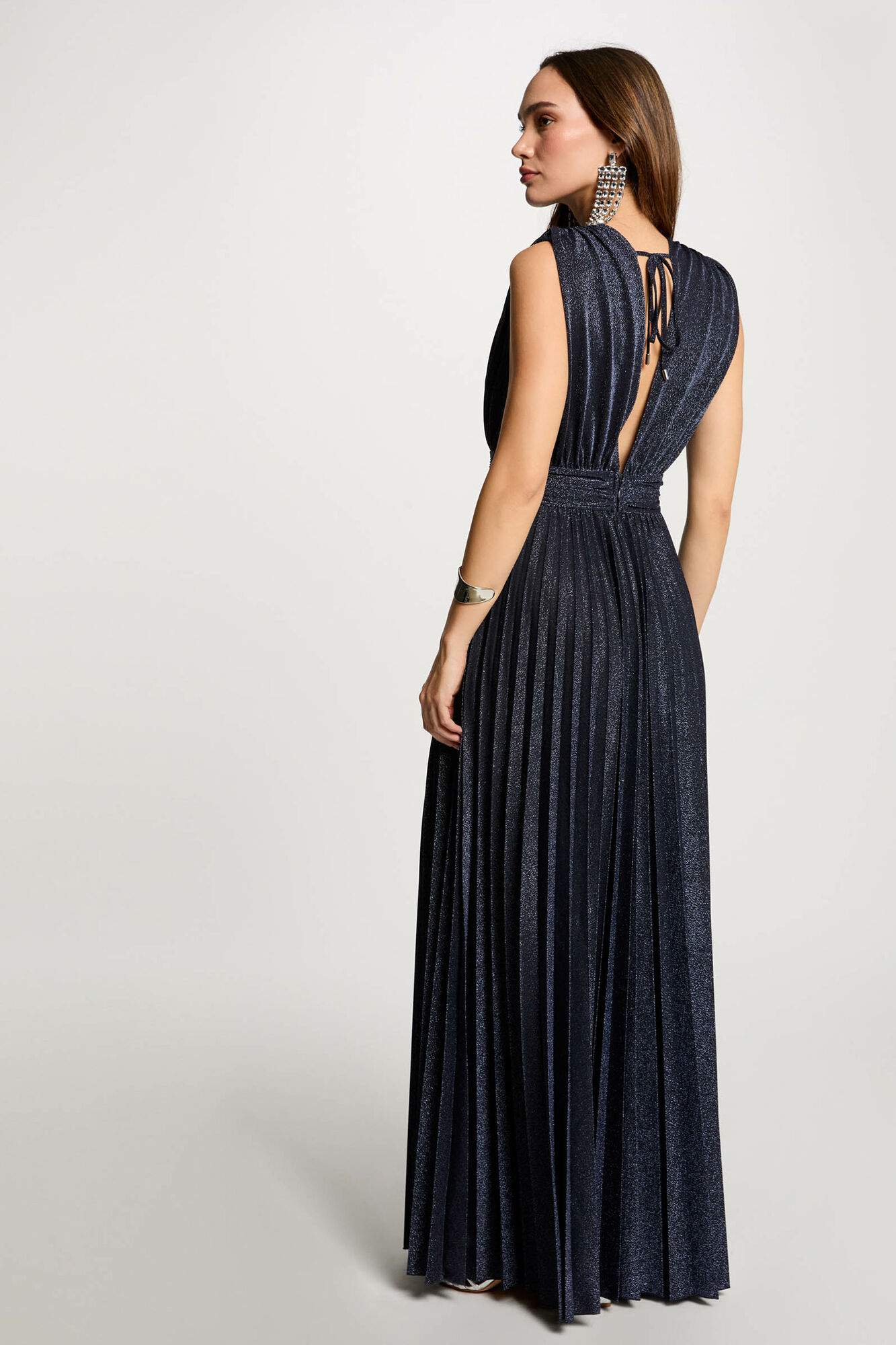 Morgan Vestido longo plissado reto