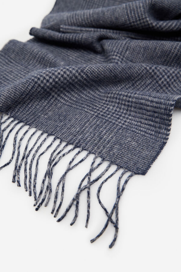 Cortefiel Bufanda tela cuadros Azul marino