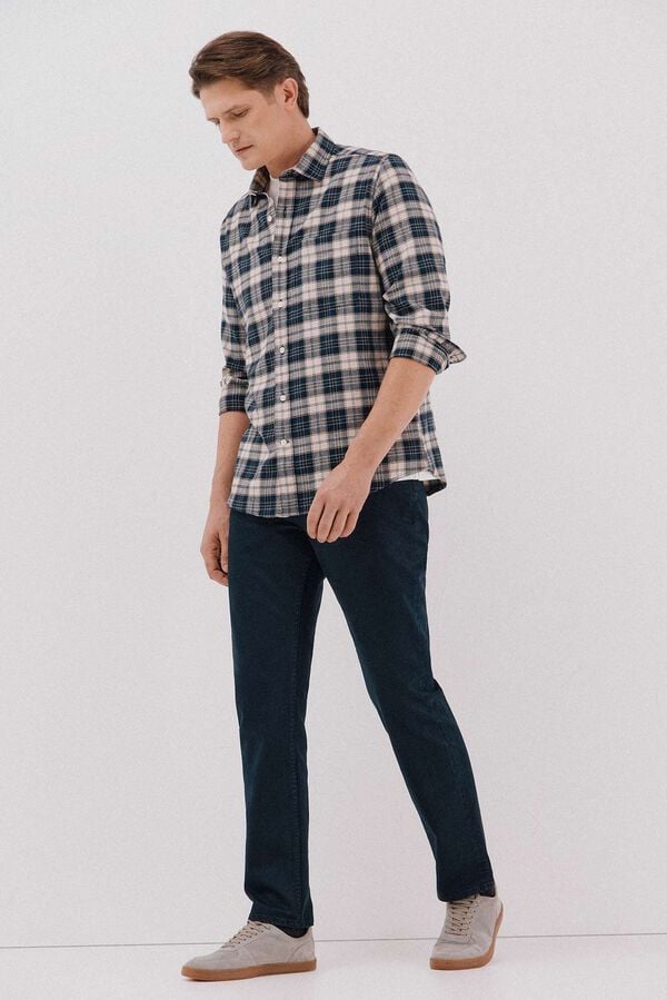 Cortefiel Camisa flanela xadrez Azul