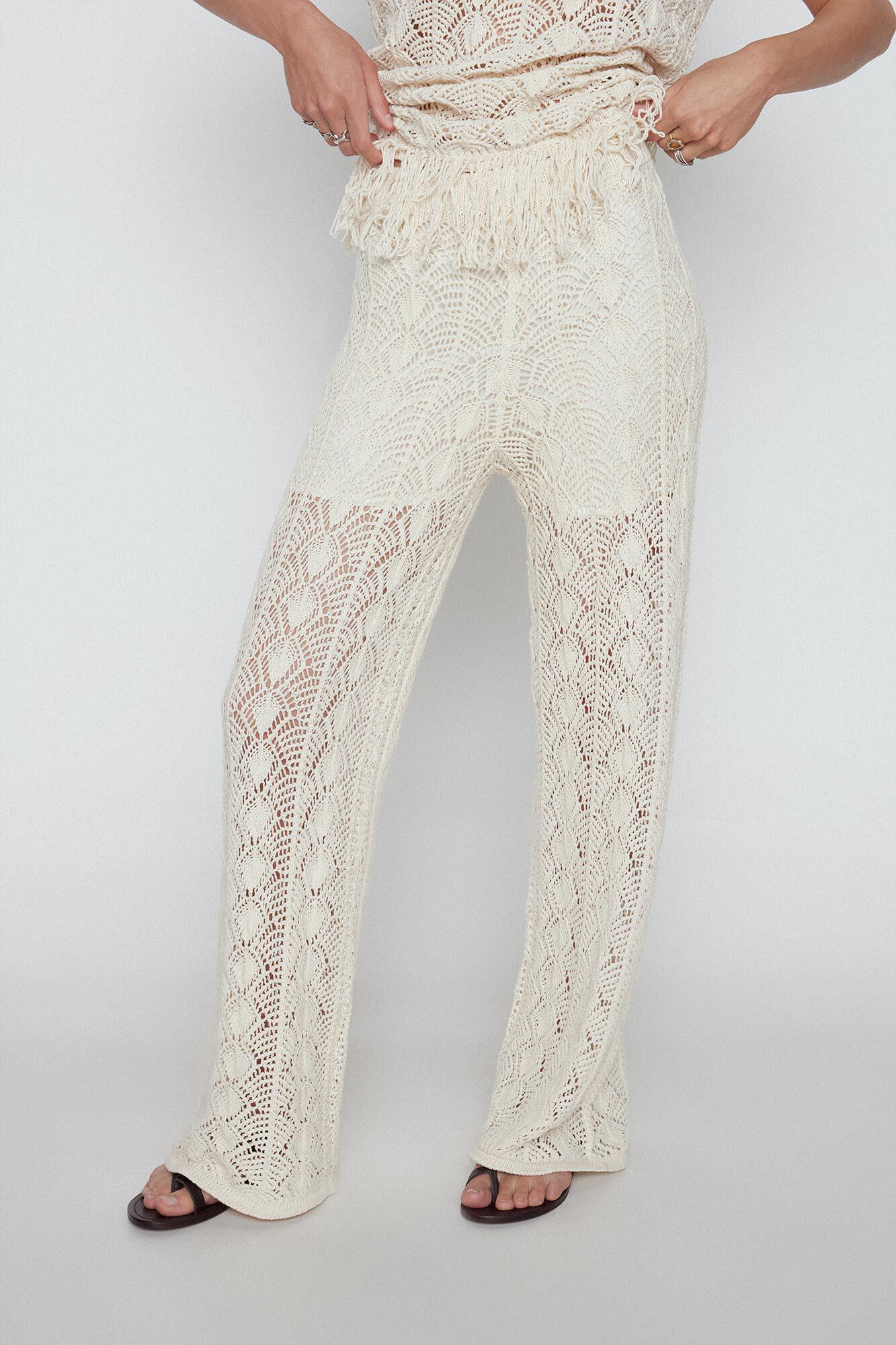 Slowlove Pantal&oacute;n largo punto calado