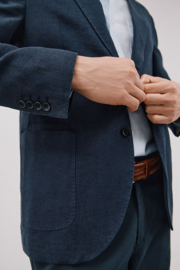 Cortefiel Blazer de linho Azul