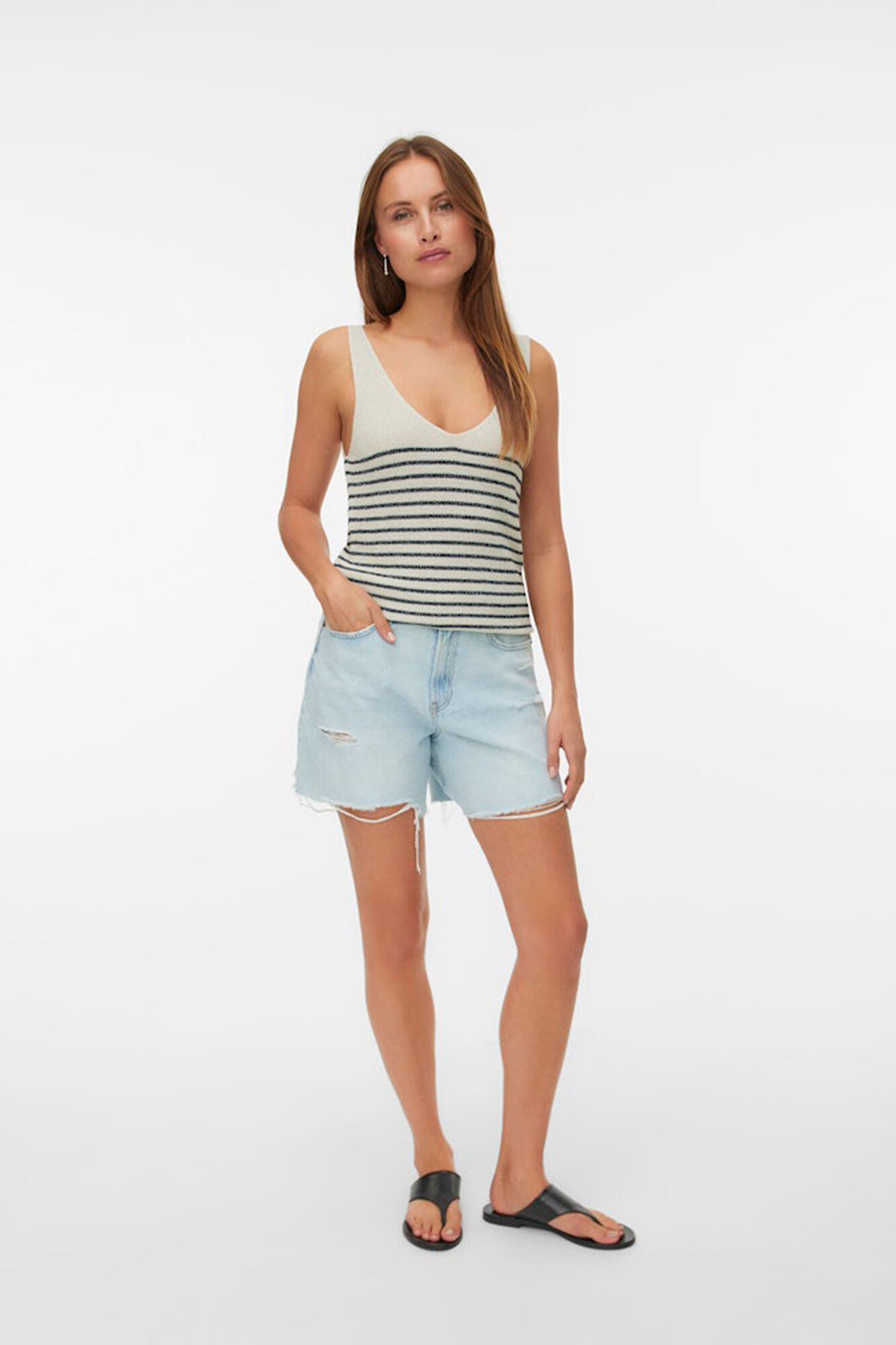Vero Moda Top al&ccedil;a larga em lurex