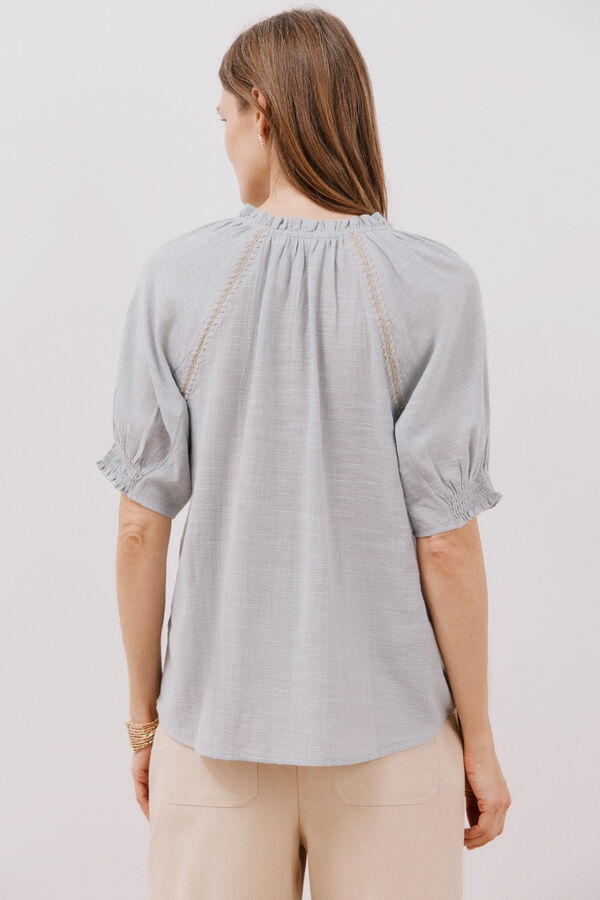 Cortefiel Blusa manga corta Azul