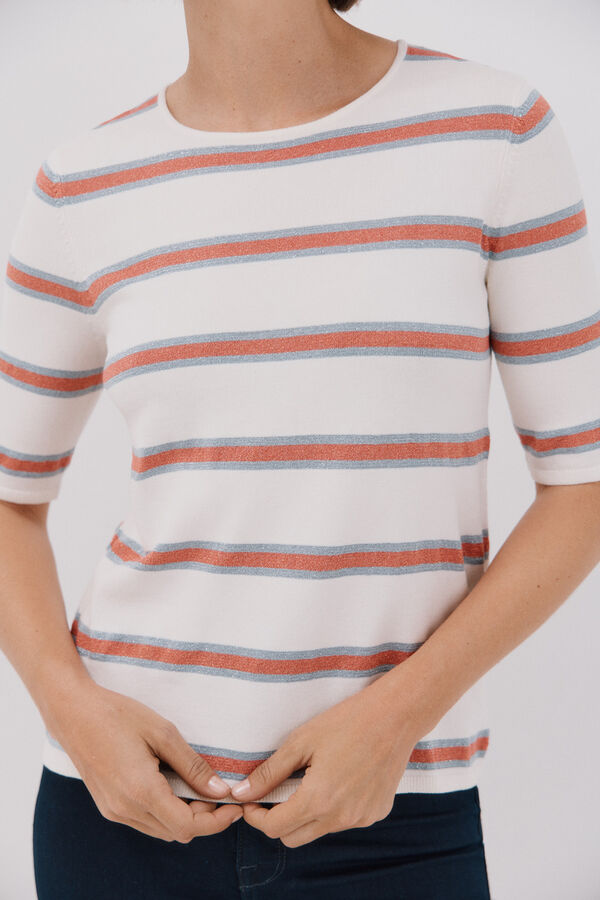 Cortefiel Jersey rayas multicolor Coral