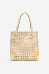 Cortefiel Bolsa tecido Ecru