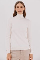 Cortefiel Camisola com gola alta Ecru