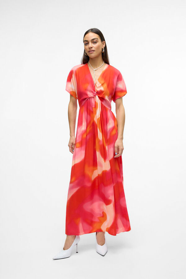 Vero Moda Vestido midi de manga curta  Laranja