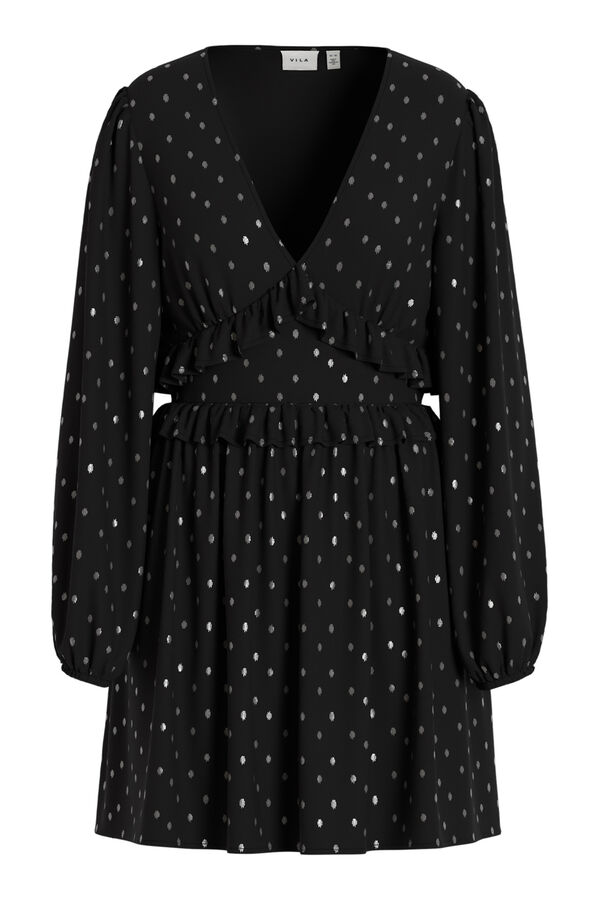 Vila Vestido de gasa con l&uacute;rex Negro