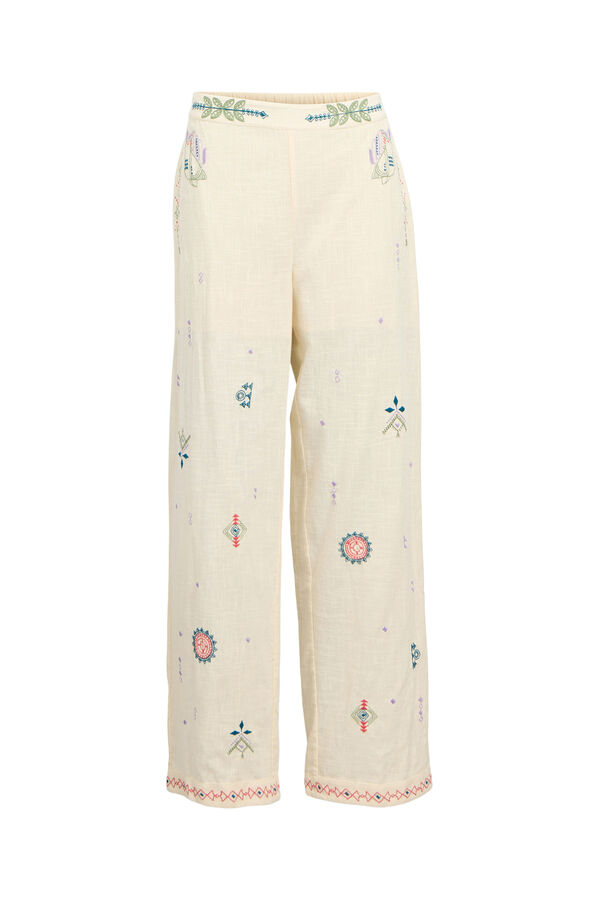 Object Pantal&oacute;n recto bordado Gris