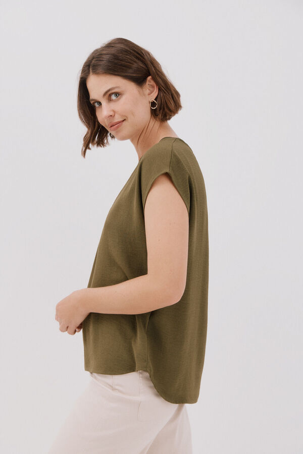 Cortefiel Blusa com detalhe canelado Verde