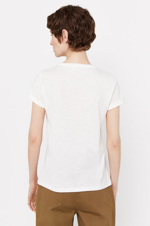 Cortefiel Camiseta estampado selvático Blanco