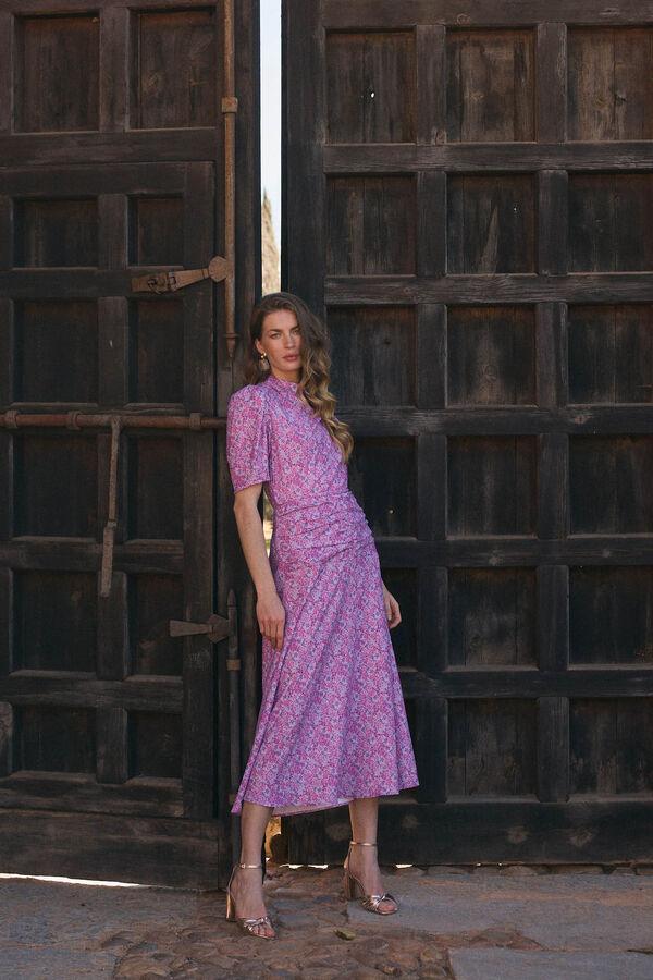 Pol&iacute;n Et Moi Vestido floral Ophelia Roxo