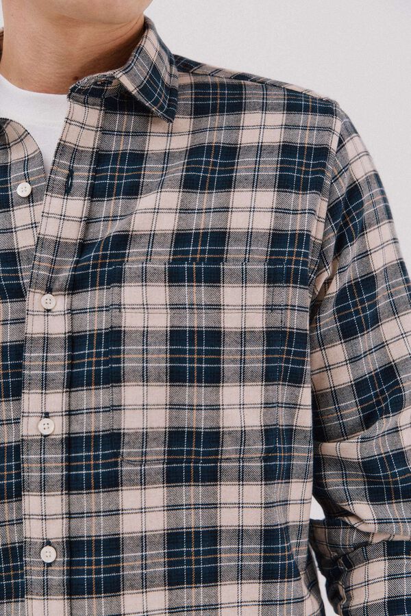 Cortefiel Camisa flanela xadrez Azul
