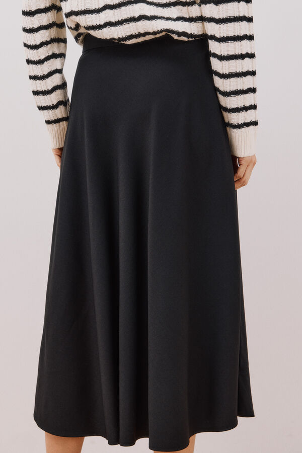 Cortefiel Falda midi capa Negro