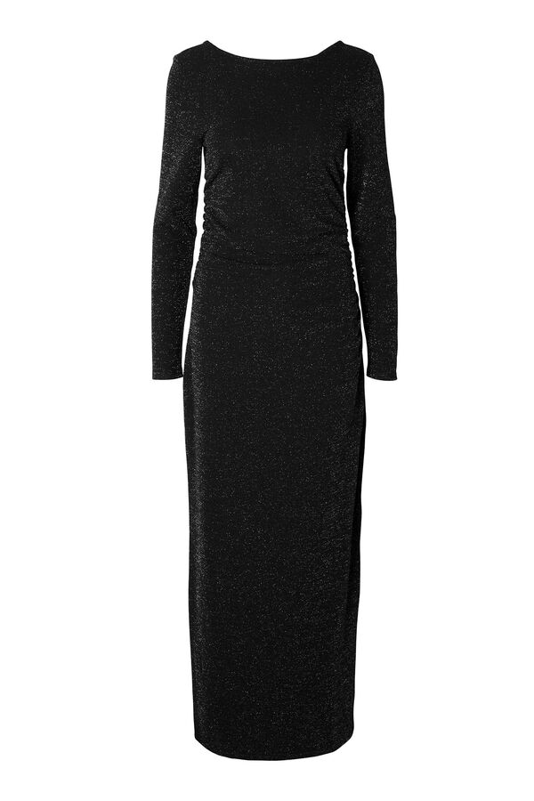 Selected Femme Vestido longo com glitter e decote em barco. Preto