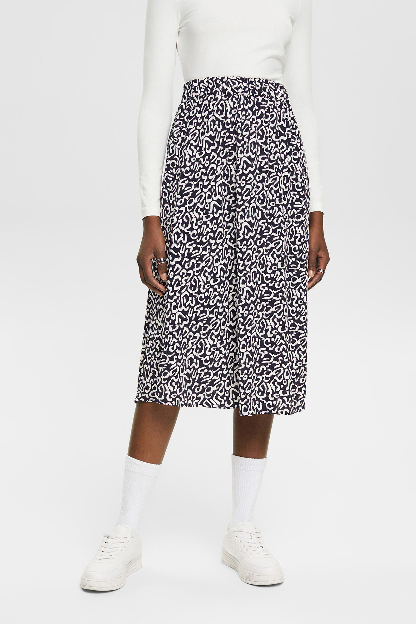 Esprit Falda midi print allover viscosa
