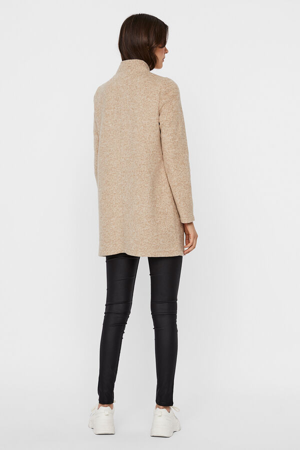 Vero Moda Abrigo fino piel de durazno Marr&oacute;n