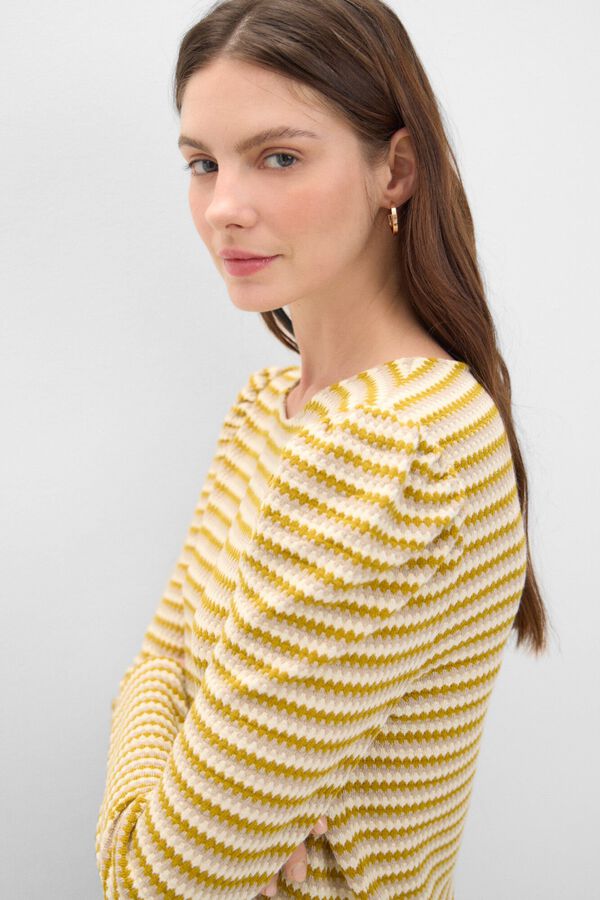 Cortefiel Top estruturado riscas Multicolorido